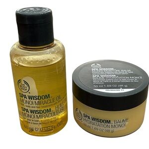 The Body Shop SPA WISDOM Monoi Miracle Oil 2 oz + Moisture Balm 1.69 oz DISCON’D